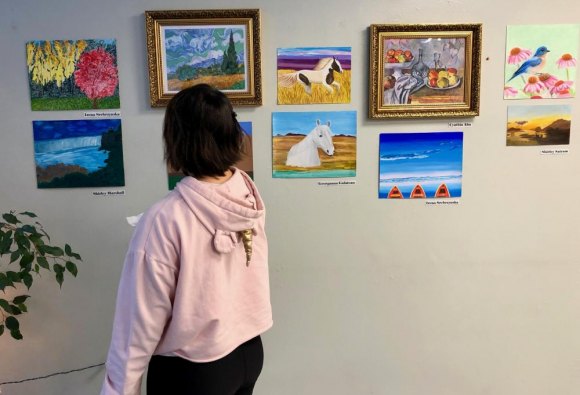 Senior Center Art Salon, Loving Creativity New artworks filled the walls at the Senior Center.